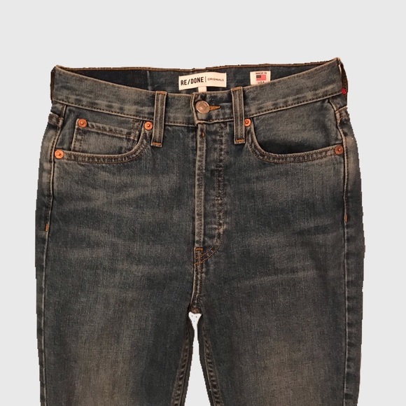 Re/Done Dark Blue Distressed Jeans - Picture 2 of 6